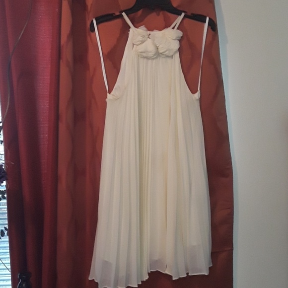 Cream Pleated Dress - Picture 1 of 4